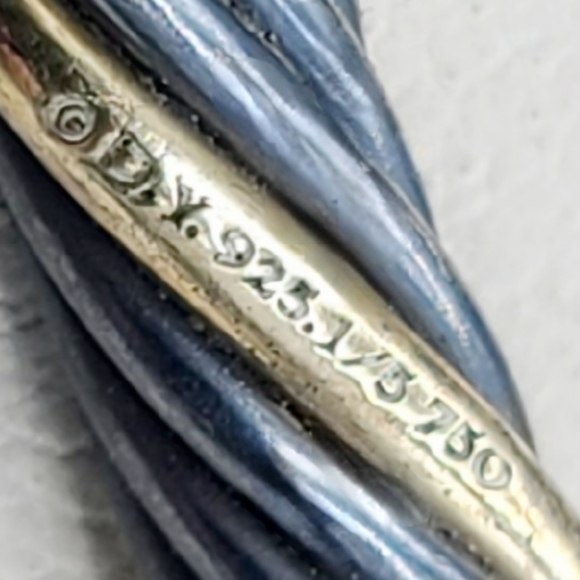 David Yurman Black And Gold Cable Collar Necklace - Picture 3 of 3